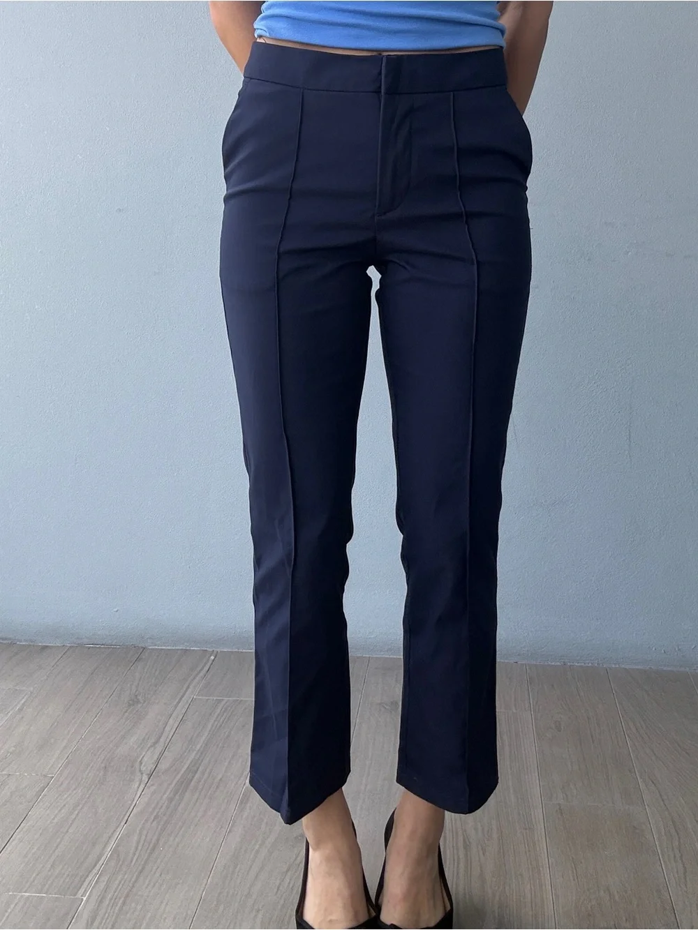 Women's Navy Pull-On Tailored Pants